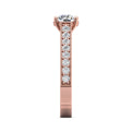 FlyerFit Micropave 18K Pink Gold Engagement Ring