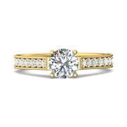 FlyerFit Micropave 18K Yellow Gold Engagement Ring