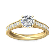 FlyerFit Micropave 14K Yellow Gold Engagement Ring