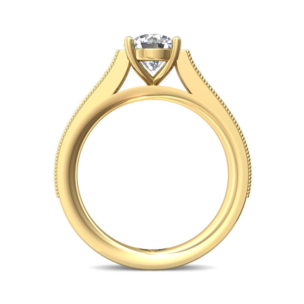 FlyerFit Micropave 14K Yellow Gold Engagement Ring