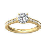 FlyerFit Micropave 14K Yellow Gold Engagement Ring