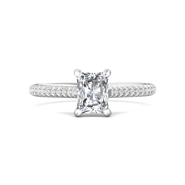 FlyerFit Micropave 14K White Gold Engagement Ring