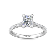 FlyerFit Micropave 14K White Gold Engagement Ring