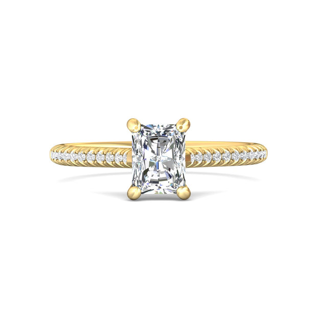 FlyerFit Micropave 14K Yellow Gold Engagement Ring