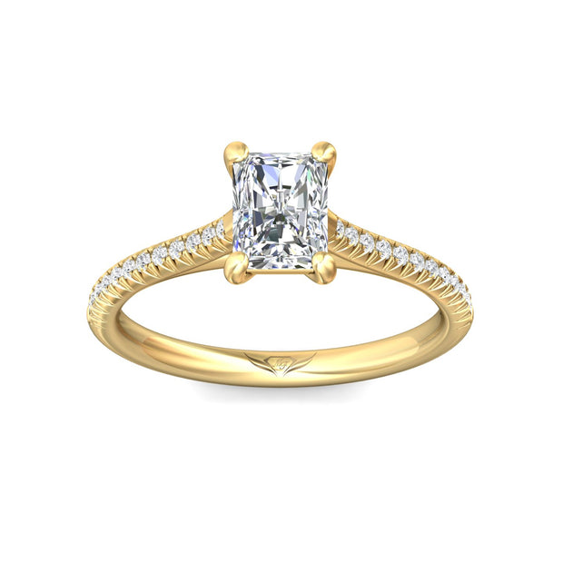 FlyerFit Micropave 14K Yellow Gold Engagement Ring