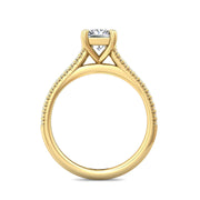 FlyerFit Micropave 14K Yellow Gold Engagement Ring