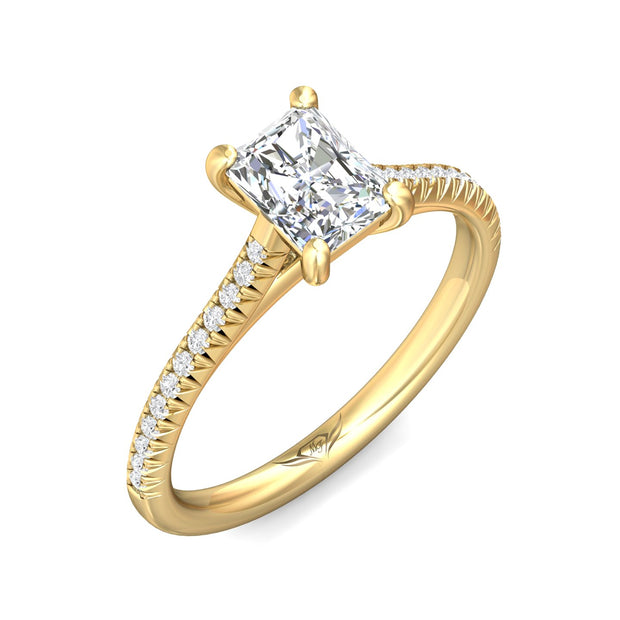 FlyerFit Micropave 14K Yellow Gold Engagement Ring