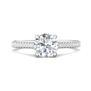 FlyerFit Micropave 14K White Gold Engagement Ring