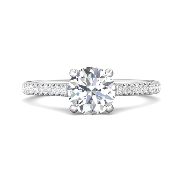 FlyerFit Micropave 14K White Gold Engagement Ring