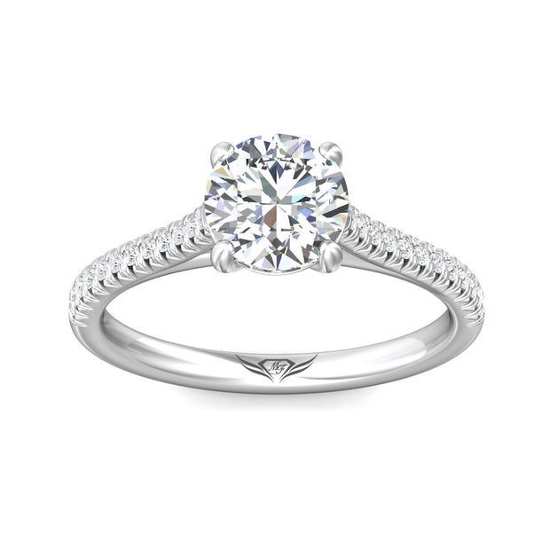 FlyerFit Micropave 14K White Gold Engagement Ring