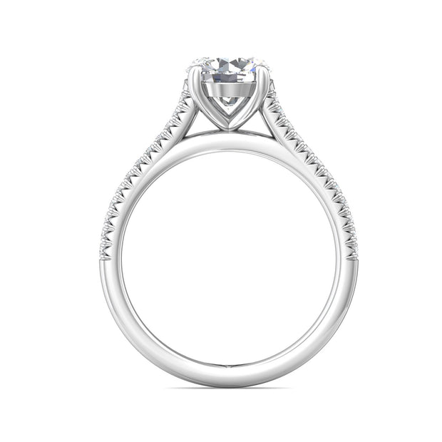 FlyerFit Micropave 14K White Gold Engagement Ring