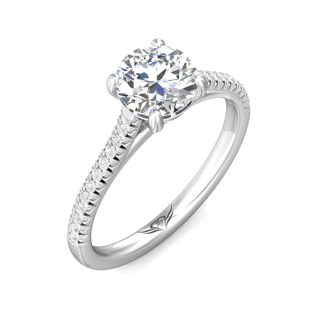 FlyerFit Micropave 14K White Gold Engagement Ring