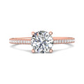 FlyerFit Micropave 14K Pink Gold Engagement Ring