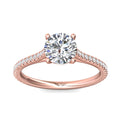 FlyerFit Micropave 14K Pink Gold Engagement Ring