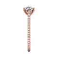 FlyerFit Micropave 14K Pink Gold Engagement Ring