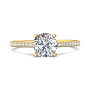 FlyerFit Micropave 18K Yellow Gold Engagement Ring