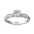 FlyerFit Micropave 14K White Gold Engagement Ring