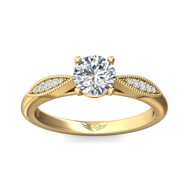 FlyerFit Micropave 14K Yellow Gold Engagement Ring