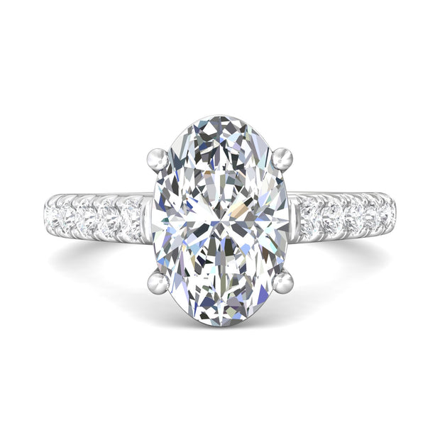 FlyerFit Micropave 14K White Gold Engagement Ring