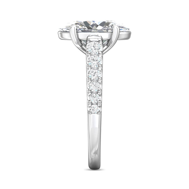 FlyerFit Micropave 14K White Gold Engagement Ring