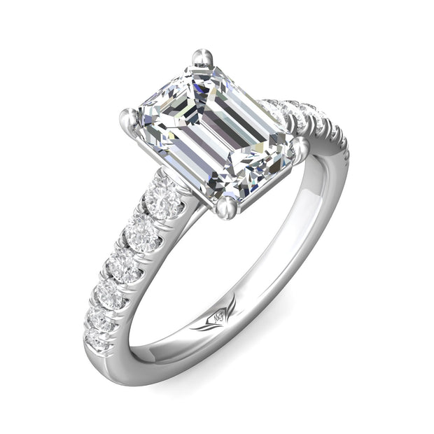 FlyerFit Micropave 14K White Gold Engagement Ring