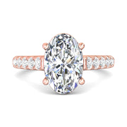 FlyerFit Micropave 14K Pink Gold Engagement Ring