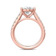 FlyerFit Micropave 14K Pink Gold Engagement Ring