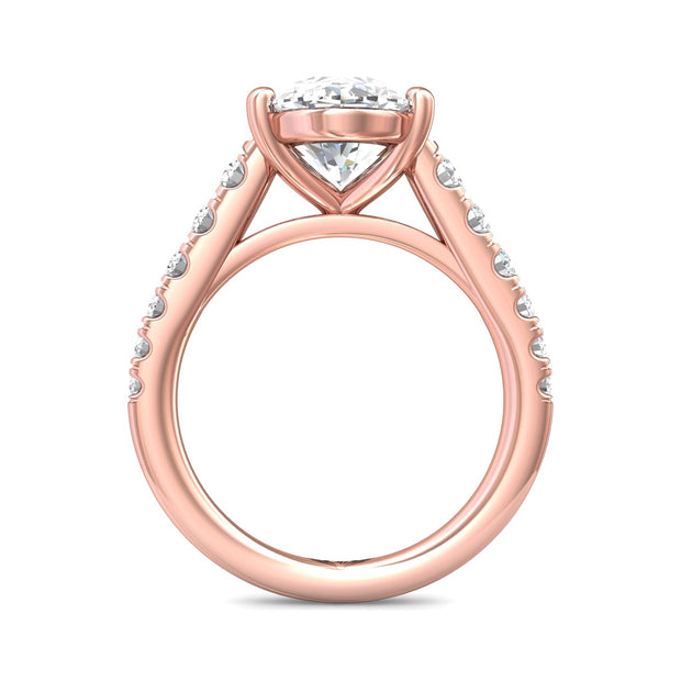 FlyerFit Micropave 14K Pink Gold Engagement Ring