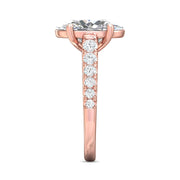 FlyerFit Micropave 14K Pink Gold Engagement Ring