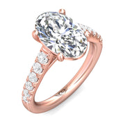 FlyerFit Micropave 14K Pink Gold Engagement Ring