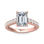 FlyerFit Micropave 14K Pink Gold Engagement Ring