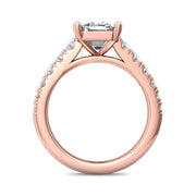 FlyerFit Micropave 14K Pink Gold Engagement Ring