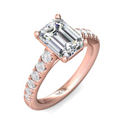 FlyerFit Micropave 14K Pink Gold Engagement Ring