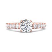 FlyerFit Micropave 14K Pink Gold Engagement Ring