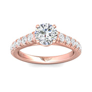 FlyerFit Micropave 14K Pink Gold Engagement Ring