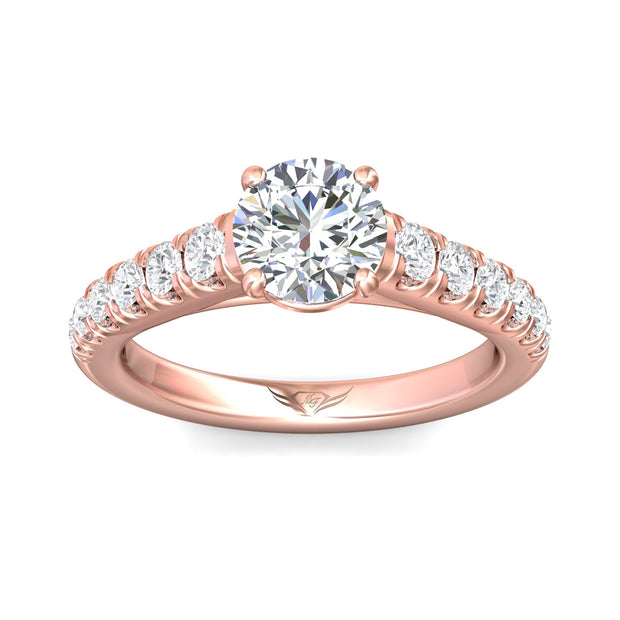 FlyerFit Micropave 14K Pink Gold Engagement Ring