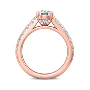 FlyerFit Micropave 14K Pink Gold Engagement Ring