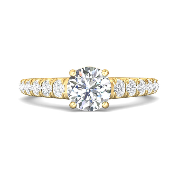 FlyerFit Micropave 14K Yellow Gold Engagement Ring