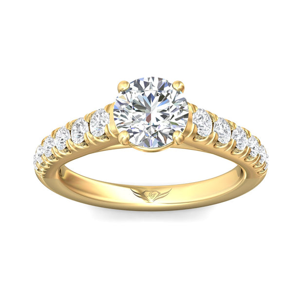 FlyerFit Micropave 18K Yellow Gold Engagement Ring