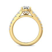 FlyerFit Micropave 18K Yellow Gold Engagement Ring