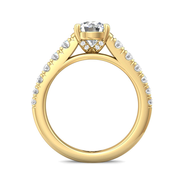 FlyerFit Micropave 18K Yellow Gold Engagement Ring