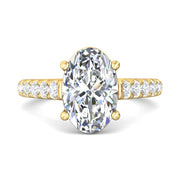 FlyerFit Micropave 14K Yellow Gold Engagement Ring