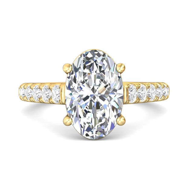 FlyerFit Micropave 18K Yellow Gold Engagement Ring