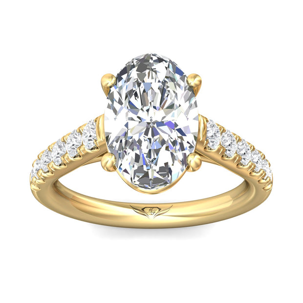 FlyerFit Micropave 14K Yellow Gold Engagement Ring