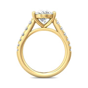 FlyerFit Micropave 18K Yellow Gold Engagement Ring