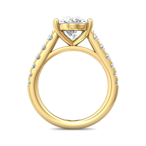 FlyerFit Micropave 18K Yellow Gold Engagement Ring