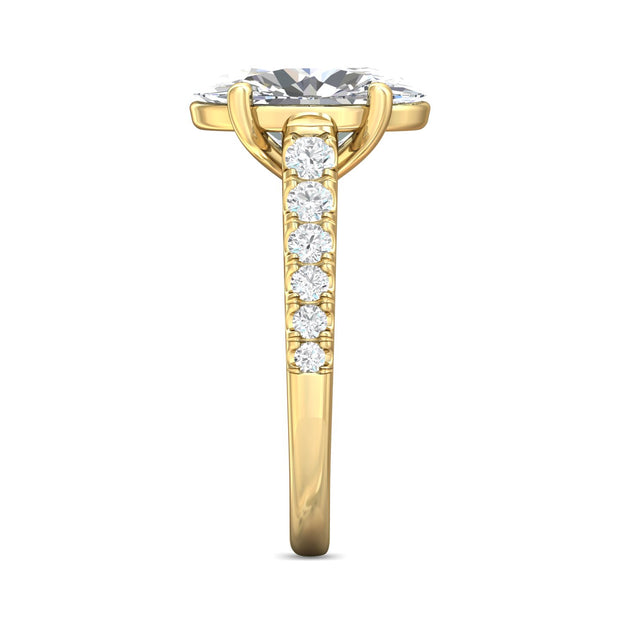 FlyerFit Micropave 14K Yellow Gold Engagement Ring