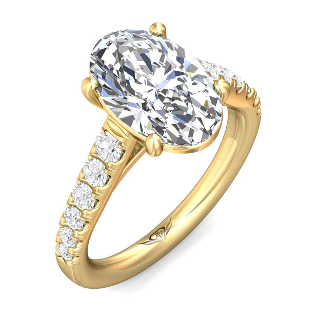 FlyerFit Micropave 18K Yellow Gold Engagement Ring