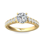 FlyerFit Micropave 18K Yellow Gold Engagement Ring