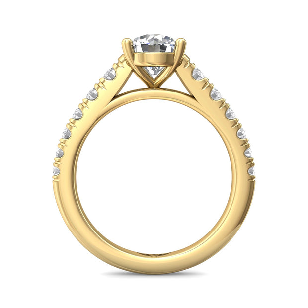 FlyerFit Micropave 18K Yellow Gold Engagement Ring